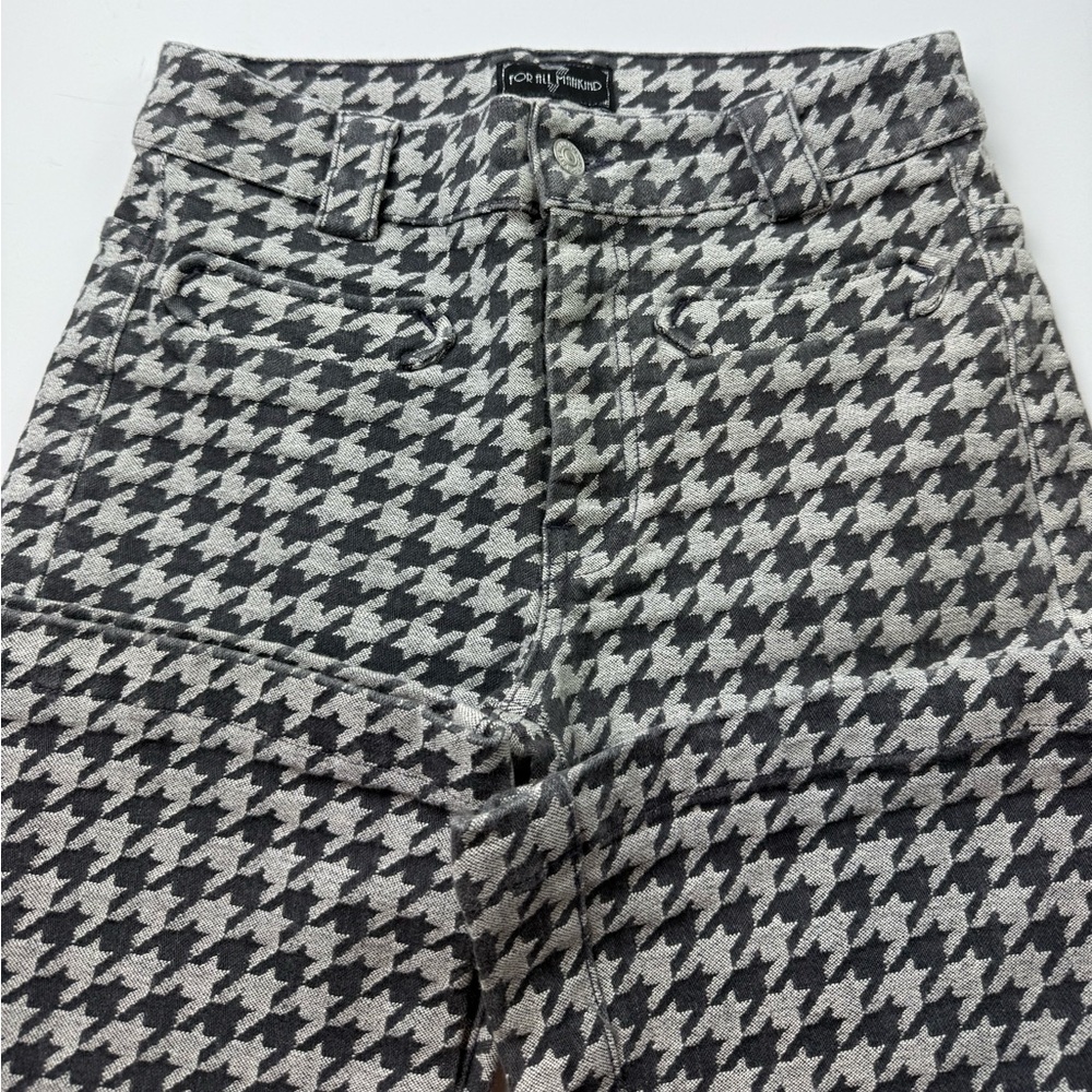 7for all mankind vintage flare houndstooth denim pants 27 Y2K - Picture 2 of 6